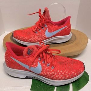 neon orange nike sneakers